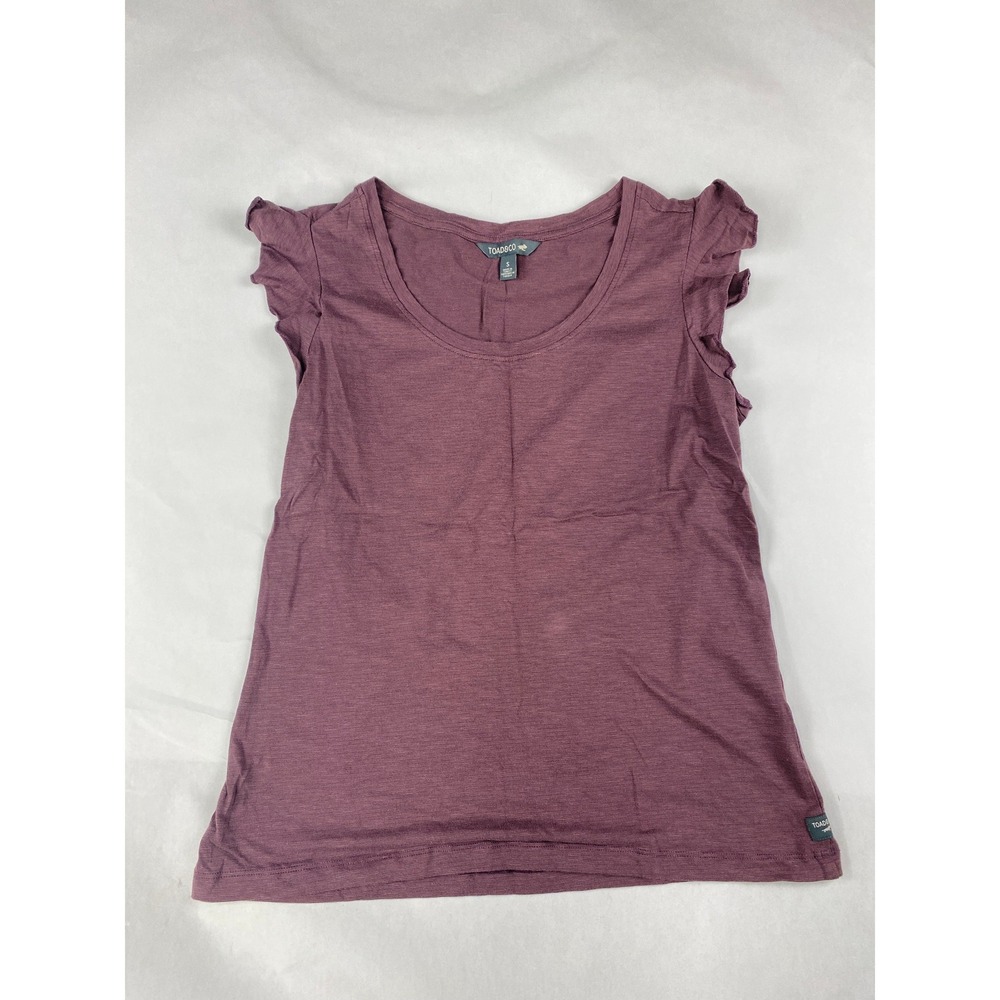 Toad & Co Rufflita Tee Women's Size S Purple T Shirt